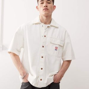 Wrangler Natural Casey Jones Workwear Short Sleeve Loose Twill Overshirt for men