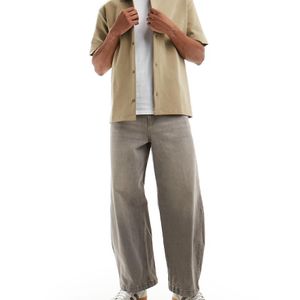 ASOS Grey Barrel Fit Jeans With Tint for men