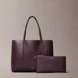 Calvin Klein Brown Foil Logo Small Tote Bag And Purse Set