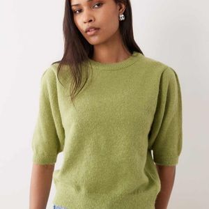 ASOS Green Knitted Short Sleeve Waisted T-shirt