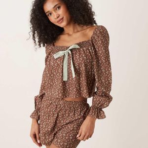 Glamorous Brown Pyjama Set