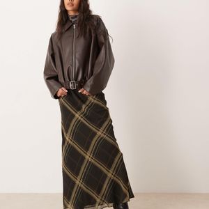 Mango Black Patterned Maxi Skirt