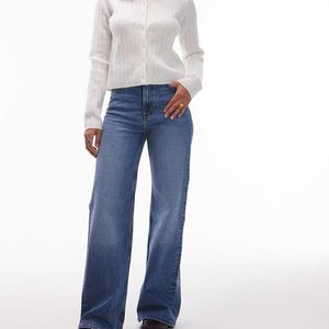 & Other Stories Blue Mid Rise Wide Leg Jeans
