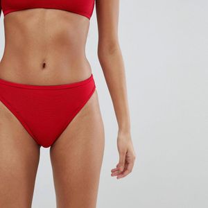 Bella - Bas de bikini taille mi-haute TWIIN en coloris Rouge