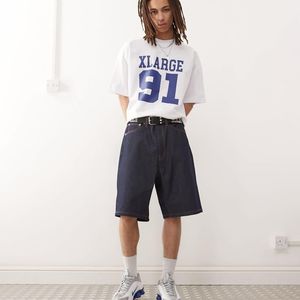 Xlarge White baggy Jorts With Back Pocket Og Logo Embroidery for men