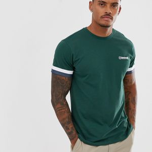 T-shirt avec bandes contrastantes sur les manches Lambretta pour homme en coloris Vert