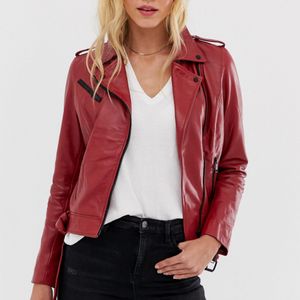 Barney's Originals Barney's Originals Coloured Leather Biker Jacket