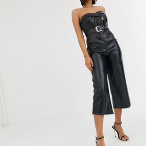 Tuta jumpsuit a fascia di Boohoo in Nero