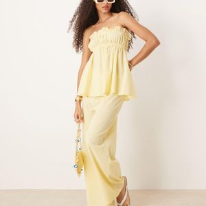 esmé studios Natural Esmee Exclusive Relaxed Leg Linen Look Trousers