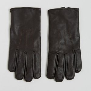 French Connection Klassische Handschuhe aus braunem Leder für Herren