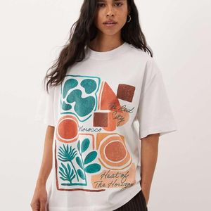 ASOS White Oversized T-Shirt With Morocco Abstract Graphic