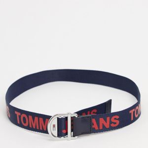 Cintura blu navy con logo di Tommy Hilfiger da Uomo