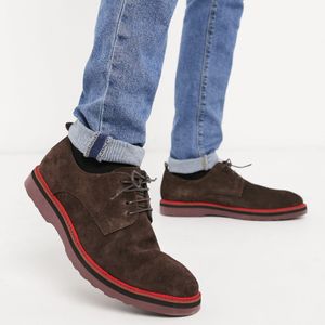 Chaussures en daim à lacets avec semelle chunky Lambretta pour homme en coloris Marron