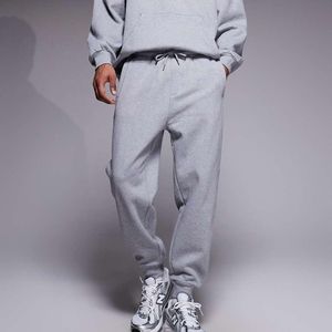 ASOS Natural Tapered joggers With Ribbed Cuffs for men