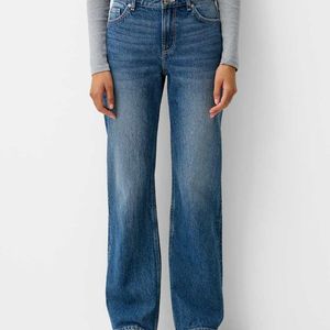 Bershka Blue Straight Fit Jeans