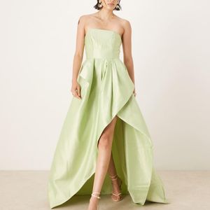 True Decadence Green Strapeless Maxi Dresses