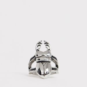 Reclaimed (vintage) – Inspired – Ring aus Edelstahl mit Käferdesign, exklusiv bei ASOS in Mettallic für Herren