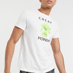 T-shirt avec fleur imprimée sur le devant Cheap Monday pour homme en coloris Blanc