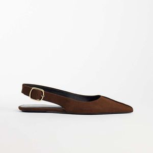 Mango Weiß Slingback-schuh flach