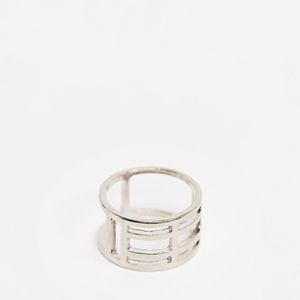 ASOS – schlichter ring mit minimalistischem zierausschnitt, in Mettallic für Herren