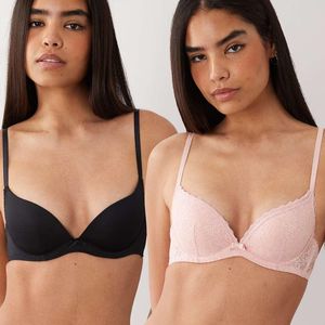 DORINA Black Sonia 2 Pack Push Up Plunge Bra