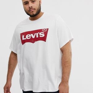 Plus - T-shirt con logo batwing bianca di Levi's in Bianco da Uomo