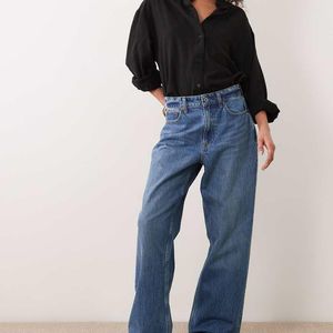Abercrombie & Fitch Blue Curve Love High Rise Loose Fit Jeans