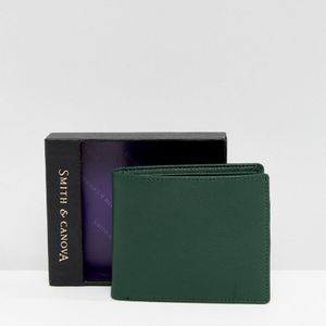 Smith & Canova Leather Wallet In Green for men