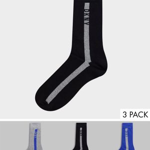 DKNY – 3er-Set bunte Socken in Blau für Herren