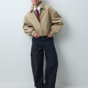 ASOS Blue Rolled Hem Cargo Pants With Pocket Detail