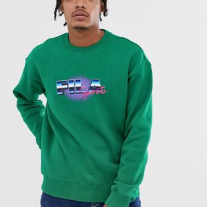 Fila Owlie - Sweater Met Grafische Print in het Groen voor heren