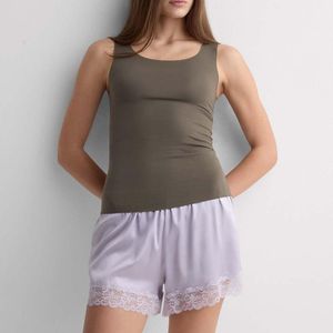 Intimissimi Purple Round-Neck Raw-Cut Cotton Vest Top