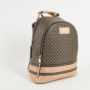 River Island Brown Monogram Backpack