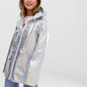 Brave Soul Metallic Glitter Holographic Festival Rain Mac