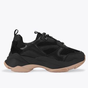 KG by Kurt Geiger Black Lila Lace Up Trainers