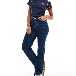 Pieces Blue Kelly Mid Rise Straight Leg Jeans