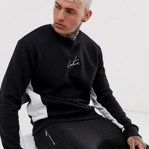 The Couture Club Couture Club - Sweater Met Contrasterend Inzetstuk in het Zwart voor heren