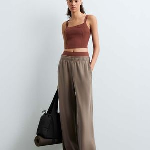 Oysho White Soft-Touch Modal Wide Straight-Leg Rib Trousers