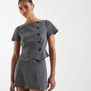 ASOS Grey Tailored Pelmet Mini Skort