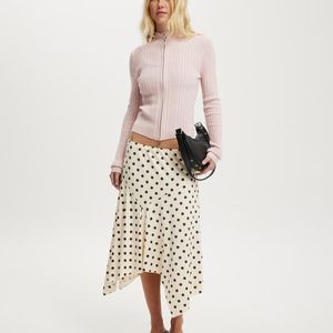 Cotton On Pink Variegated Rib Zip Through