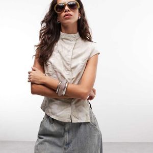 Weekday White High Neck Ripstop Top