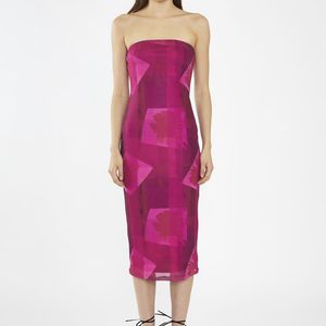 Glamorous Pink Bandeau Midi Dress
