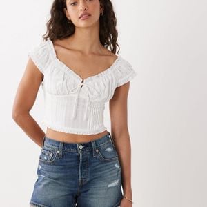 Cotton On Blue Greta Frill Blouse