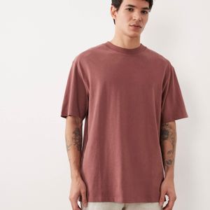 Threadbare Red Crew Neck Relaxed Fit T-shirt for men