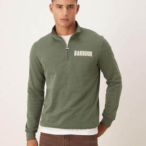 Barbour Green Cotes Half Zip Sweatshirt for men