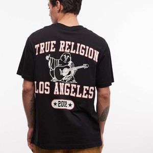 True Religion Black Mesh Buddha T-shirt for men