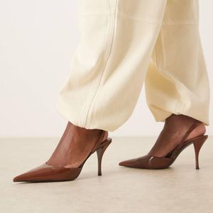 Mango Natural Sling Back Pointed Heel