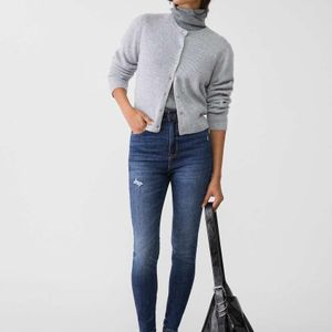 Stradivarius Blue D09 Skinny Super High-waist Jeans