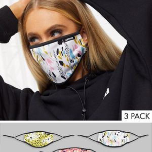 Lot de 3 masques en tissu à bandes ajustables et imprimés variés Hype