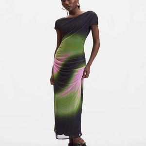 Desigual White Gradient Tulle Dress
